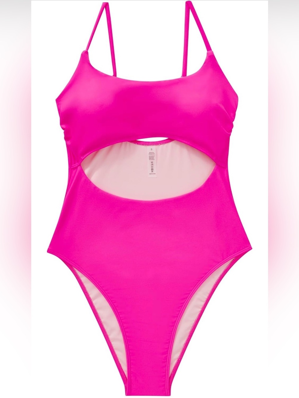 SUUKSESS Women Sexy One Piece Tummy Control Swimsuit Cutout Sz Small Hot Pink